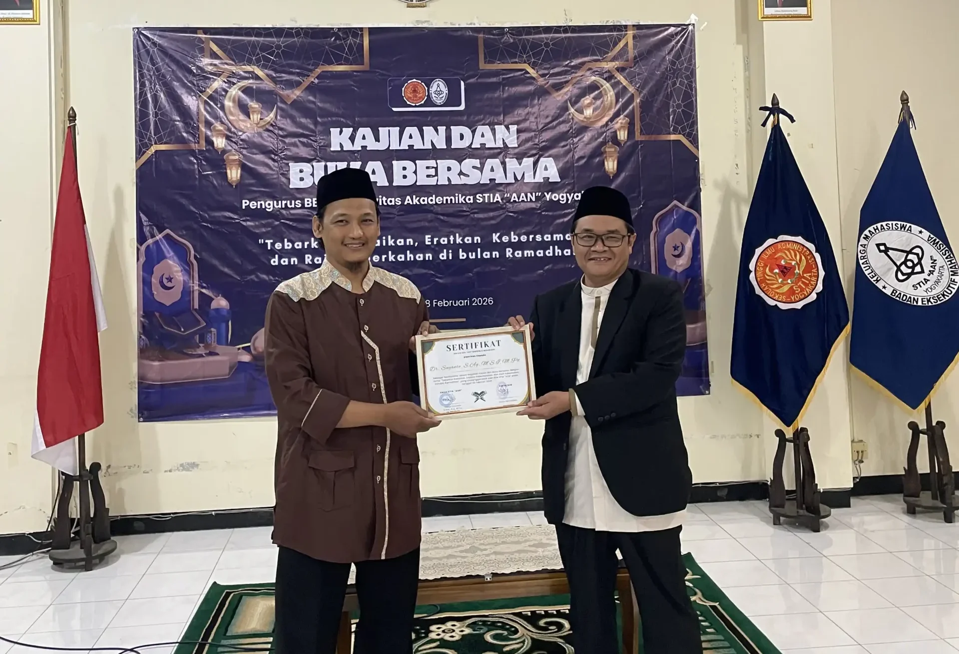 BEM dan Civitas Akademika STIA AAN Yogyakarta Gelar Buka Puasa Bersama, Tebarkan Kebaikan di Bulan Ramadhan